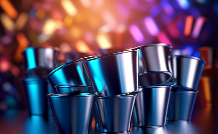 Colorful recyclable party cups