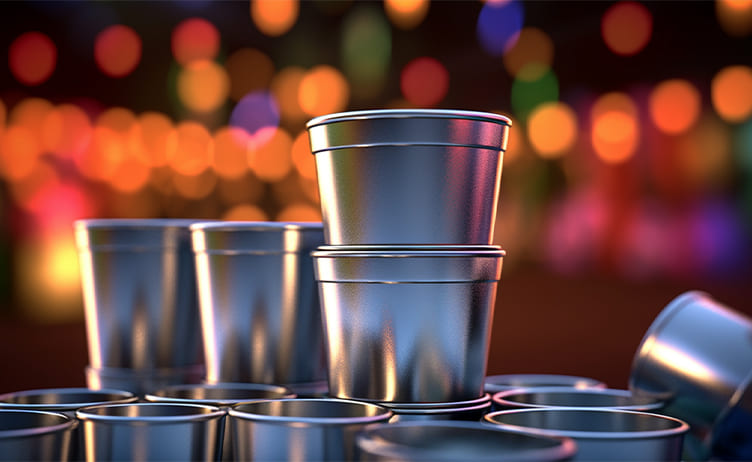 Convenient disposable aluminum cup