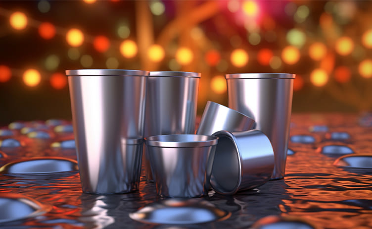 Disposable aluminum cup for parties