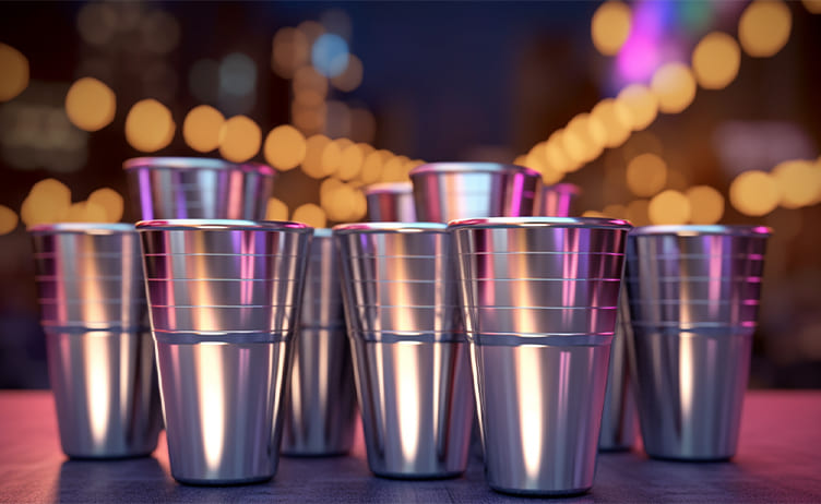 multipurpose reusable aluminum cup