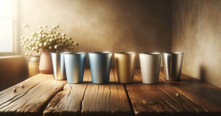 alusipper aluminum cups on a picnic table during a family reunion