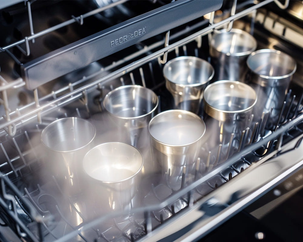 aluminum cups safety in dishwasher