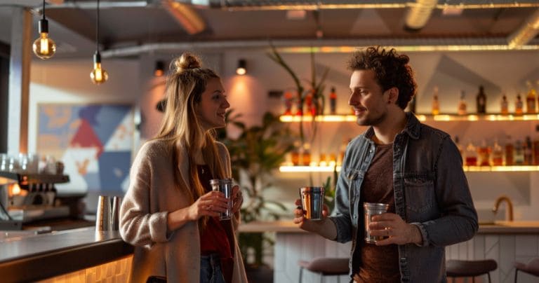 drinking by aluminum cups