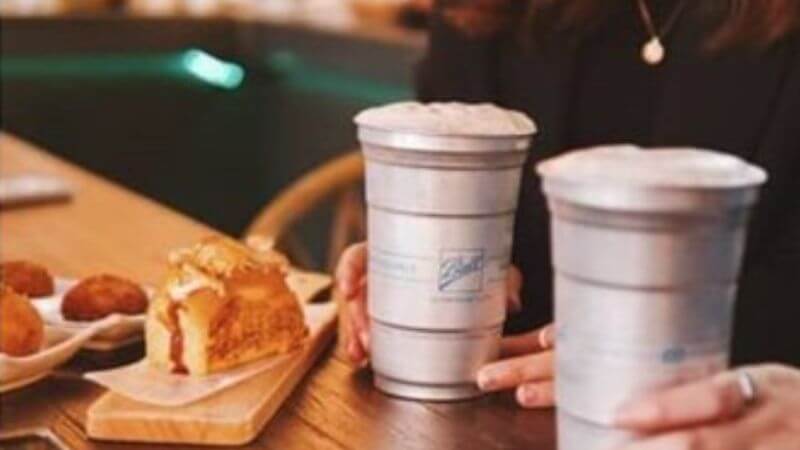 aluminum cups in a bakery