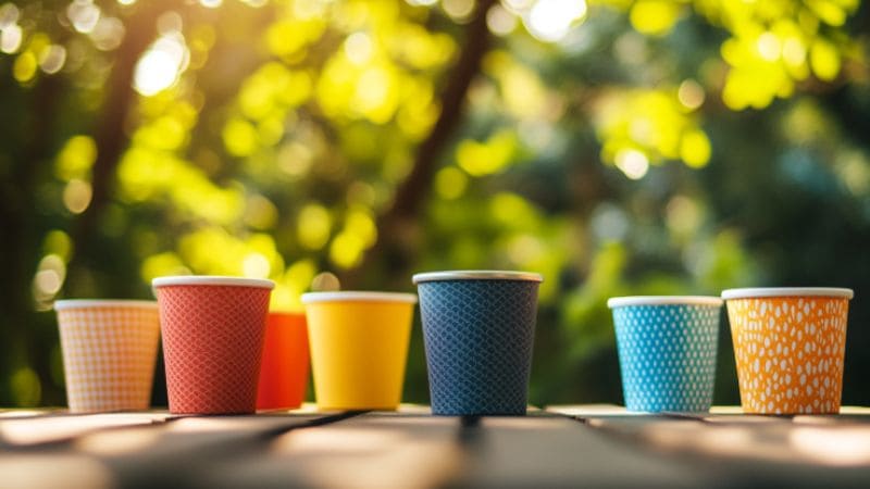 colored paper cups