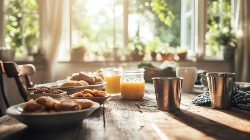 enjoy daily life by glass cup and aluminum cup