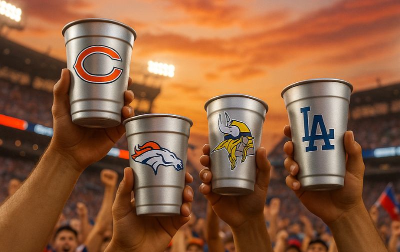 game day choice fans with team branded aluminum cups