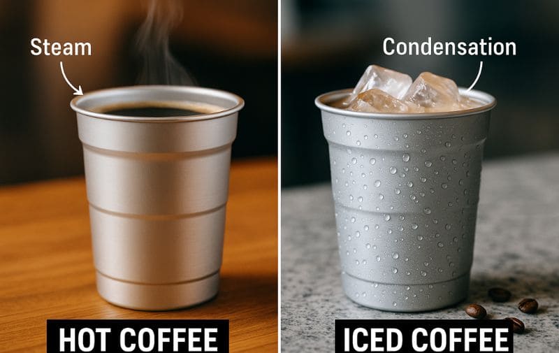 hot vs cold aluminum cup coffee experience comparison