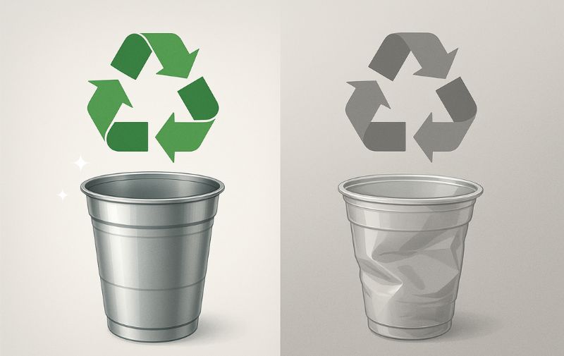 recycling showdown aluminum vs. plastic cups